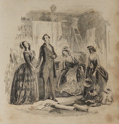 Dickens, Charles - Dombey and Son. First Edition pictorial engraved and printed titles, frontis., 38 plates and the 4 additional portrait plates (by H.K.Browne); old half calf and cloth, gilt and blind decorated panelled